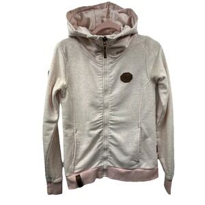 BSC Largo Pink Zip Hoodie Women's M Scuba Neck High Collar Naketano Style Sports